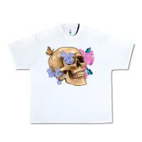 White skull flora butterfly Urban Heavy Tee - Artiststas