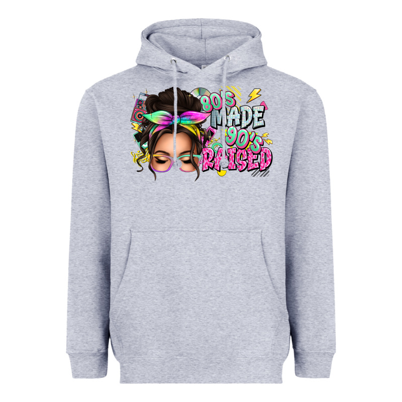 80s Made 90s Raised Messy Bun Heavyweight Hoodie by texasbilliewilder | Teevron