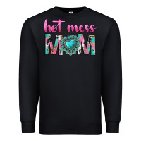 Black hot mess mom Premium Sweatshirt - texasbilliewilder