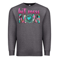 Charcoal Heather hot mess mom Premium Sweatshirt - texasbilliewilder