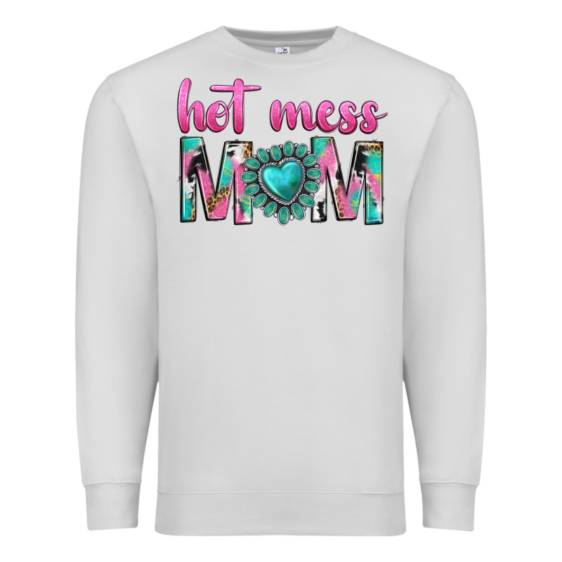 Hot Mess Mom Premium Sweatshirt by texasbilliewilder | Teevron