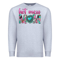 Heather Grey hot mess mom Premium Sweatshirt - texasbilliewilder