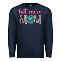 Navy hot mess mom Premium Sweatshirt - texasbilliewilder