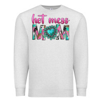 Oatmeal Heather hot mess mom Premium Sweatshirt - texasbilliewilder