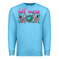 Ocean Blue hot mess mom Premium Sweatshirt - texasbilliewilder