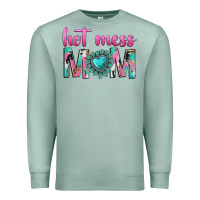 Seafoam hot mess mom Premium Sweatshirt - texasbilliewilder