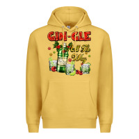 Antique Gold gin`gle all the way with bottle and cocktails Premium Hoodie - AdoDesignShop