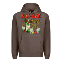 Coffee gin`gle all the way with bottle and cocktails Premium Hoodie - AdoDesignShop