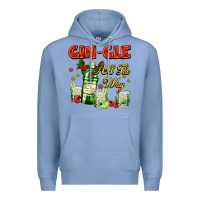Colony Blue gin`gle all the way with bottle and cocktails Premium Hoodie - AdoDesignShop