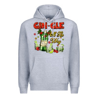 Heather Grey gin`gle all the way with bottle and cocktails Premium Hoodie - AdoDesignShop