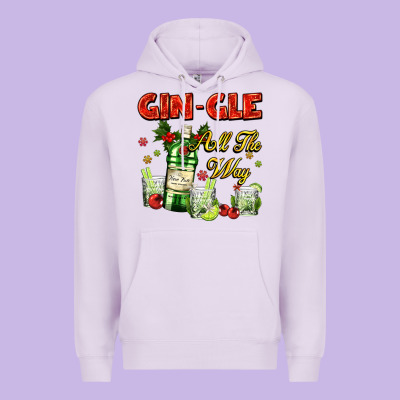 Gin`gle All The Way With Bottle And Cocktails Premium Hoodie Designed By Adodesignshop