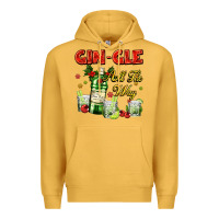 Mustard gin`gle all the way with bottle and cocktails Premium Hoodie - AdoDesignShop