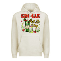 Oatmeal Heather gin`gle all the way with bottle and cocktails Premium Hoodie - AdoDesignShop