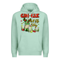 Seafoam gin`gle all the way with bottle and cocktails Premium Hoodie - AdoDesignShop