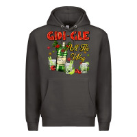 Smoke gin`gle all the way with bottle and cocktails Premium Hoodie - AdoDesignShop