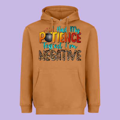 I Had My Patience Tested I'm Negative Heavyweight Hoodie Designed By Zillion Design Studio