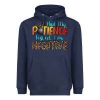 Navy i had my patience tested i'm negative Heavyweight Hoodie - Zillion Design Studio