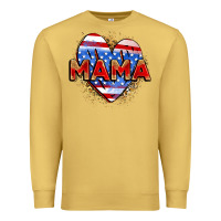 Antique Gold American mama heart Premium Sweatshirt - Zillion Design Studio