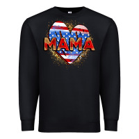 Black American mama heart Premium Sweatshirt - Zillion Design Studio
