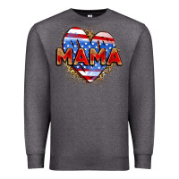 Charcoal Heather American mama heart Premium Sweatshirt - Zillion Design Studio