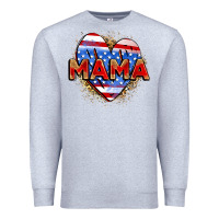 Heather Grey American mama heart Premium Sweatshirt - Zillion Design Studio