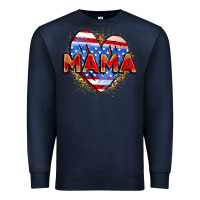 Navy American mama heart Premium Sweatshirt - Zillion Design Studio