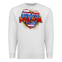 Oatmeal Heather American mama heart Premium Sweatshirt - Zillion Design Studio