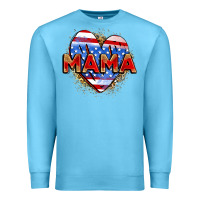 Ocean Blue American mama heart Premium Sweatshirt - Zillion Design Studio
