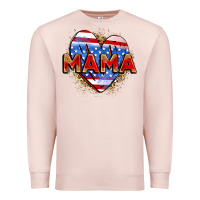 Pale Pink American mama heart Premium Sweatshirt - Zillion Design Studio