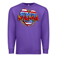 Purple American mama heart Premium Sweatshirt - Zillion Design Studio