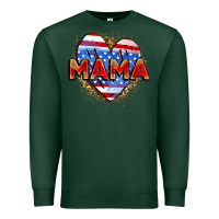 Sports Green American mama heart Premium Sweatshirt - Zillion Design Studio