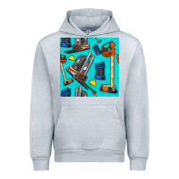 Heather Grey construction vehicles Urban Hoodie - BundleAndBundleShop