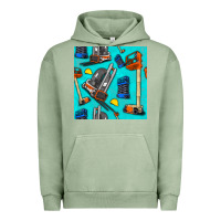 Pigment Oil Green construction vehicles Urban Hoodie - BundleAndBundleShop