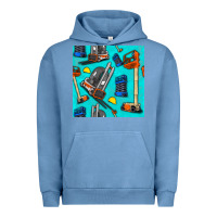 Pigment Pebble Blue construction vehicles Urban Hoodie - BundleAndBundleShop