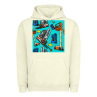 Pigment Pistachio construction vehicles Urban Hoodie - BundleAndBundleShop