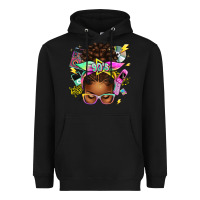 Black 90s afro messy bun Heavyweight Hoodie - texasbilliewilder