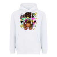 White 90s afro messy bun Heavyweight Hoodie - texasbilliewilder