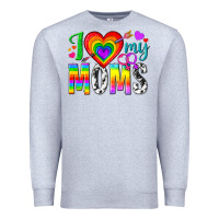 Heather Grey i love my moms Premium Sweatshirt - texasbilliewilder