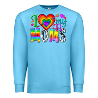 Ocean Blue i love my moms Premium Sweatshirt - texasbilliewilder