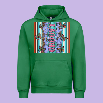 Groovy With Flowers And Butterflies Urban Hoodie Designed By Artiststas