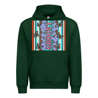 Forest Green groovy with flowers and Butterflies Urban Hoodie - Artiststas