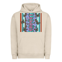 Pigment French Oak groovy with flowers and Butterflies Urban Hoodie - Artiststas