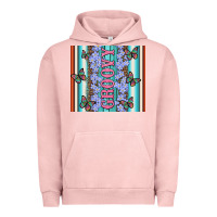 Pigment Salmon groovy with flowers and Butterflies Urban Hoodie - Artiststas