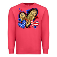 Cardinal American flag heart leopard Premium Sweatshirt - Zillion Design Studio