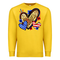 Lemon American flag heart leopard Premium Sweatshirt - Zillion Design Studio