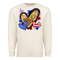 Sandshell American flag heart leopard Premium Sweatshirt - Zillion Design Studio