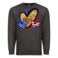 Smoke American flag heart leopard Premium Sweatshirt - Zillion Design Studio