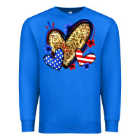 True Royal American flag heart leopard Premium Sweatshirt - Zillion Design Studio