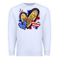 White American flag heart leopard Premium Sweatshirt - Zillion Design Studio