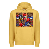 Antique Gold 4th of july american hearts Premium Hoodie - Jasminsmagicworld